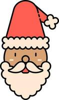 Papa Noel claus dibujos animados vistoso icono en plano estilo. vector