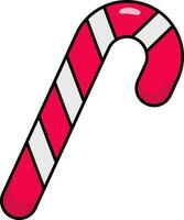 Isolated Candy Stick Icon In Red And White Color. vector