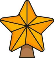 Isolated Decorative Golden Star Icon. vector