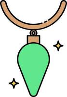 Isolated Hanging String Light Ornament icon In Flat Color. vector