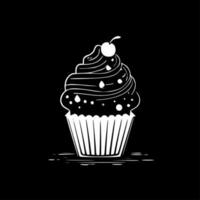 Cupcake, Black and White Vector illustration
