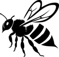 Honeybee, Black and White Vector illustration