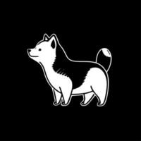 Shiba, Black and White Vector illustration