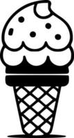 Ice Cream, Minimalist and Simple Silhouette - Vector illustration