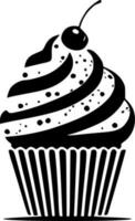 Cupcake, Minimalist and Simple Silhouette - Vector illustration