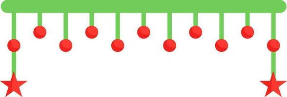 Isolated Hanging Star With Pearls Garland Icon In Flat Style. vector
