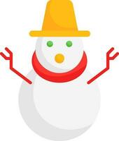 Colorful Snowman Icon In Flat Style. vector