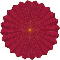 Isolated Foldable Paper Flower Icon In Red Color. vector