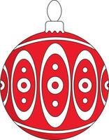Red And White Pearls Pattern Bauble Flat Icon. vector