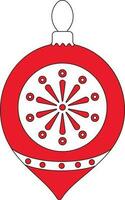 Isolated Firework Christmas Bauble Red And White Icon. vector