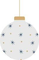 Blue Starry Bauble Icon In Flat Style. vector