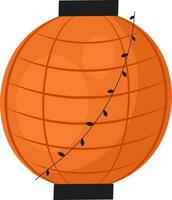 String Light Bauble Icon In Orange And Black Color. vector