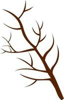 Leafless Tree Element In Brown Color. vector