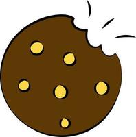 Isolated Biscuit Icon In Brown Color. vector