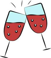 Illustration Of Cheers Glass Icon In Flat Style. vector