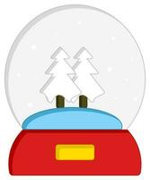 aislado pino árbol nieve globo icono en pegatina estilo. vector