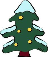 Isolated Christmas Or Xmas Tree Icon In Flat Style. vector