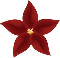 Realistic View Of Poinsettia Flower Over White Background. vector
