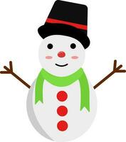 Isolated Colorful Snowman Icon In Flat Style. vector