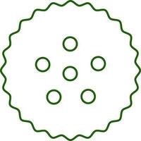 Isolated Biscuit Icon In Green And White Color. vector