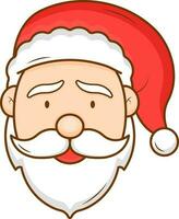Santa Claus Cartoon Face Colorful Icon In Flat Style. vector