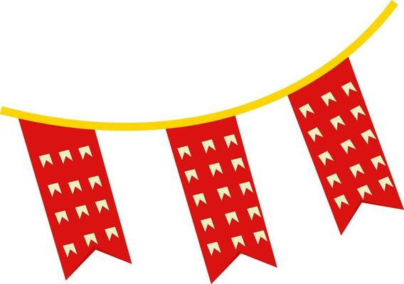 Pennant Flag Garland Decoration Icon In Flat Style.