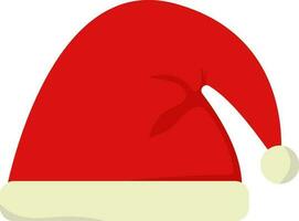 Santa Hat Icon In Red And Cream Color. vector