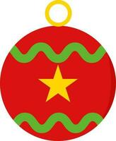 Isolated Colorful Decorated Bauble Icon In Flat Style. vector