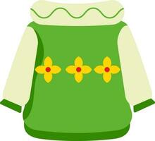 Illustration Of Beautiful Flower Symbol In Sweater Icon. vector