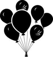 Balloons, Minimalist and Simple Silhouette - Vector illustration