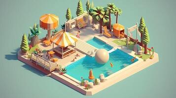 Summer the hottest season summer Illustration Isometric photo