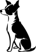 perro mamá - negro y blanco aislado icono - vector ilustración