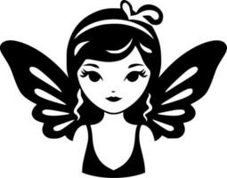 Fairy - Black and White Isolated Icon - Vector illustration