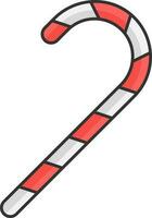 Candy Stick Icon In Red And White Color. vector