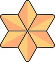 Isolated Decorative Star Icon In Orange Color. vector