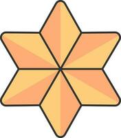 Isolated Decorative Star Icon In Orange Color. vector