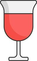 Isolated Drink Glass Icon In Flat Style. vector