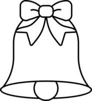 Hand Bell With Bow Line Art Icon. vector