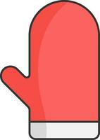 Isolated Glove Or Mitten Icon In Red And Gray Color. vector