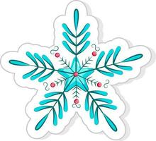 Isolated Blue Color Snowflake Icon. vector