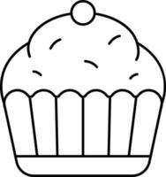 Isolated Muffin Icon In Linear Style. vector