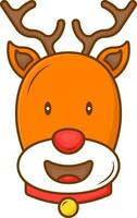 Isolated Colorful Reindeer Face Icon In Flat Style. vector