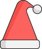 Santa Hat Icon In Red And Gray Color. vector