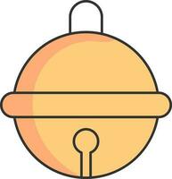 Isolated Round Bell Icon In Yellow Color. vector