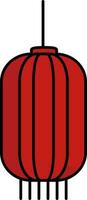 Chinese Lantern Icon In Red Color. vector
