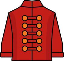 Flat Style Chinese Shirt Icon In Red Color. vector