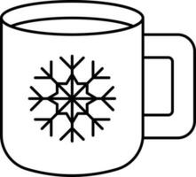 Cold Tea Or Coffee Mug Black Stroke Icon. vector