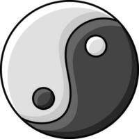 yin yang símbolo o icono en blanco y gris color. vector