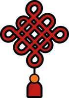 Chinese Knot Icon In Red Color. vector