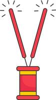 Burning Aromatic Sticks Stand Icon In Red And Yellow Color. vector